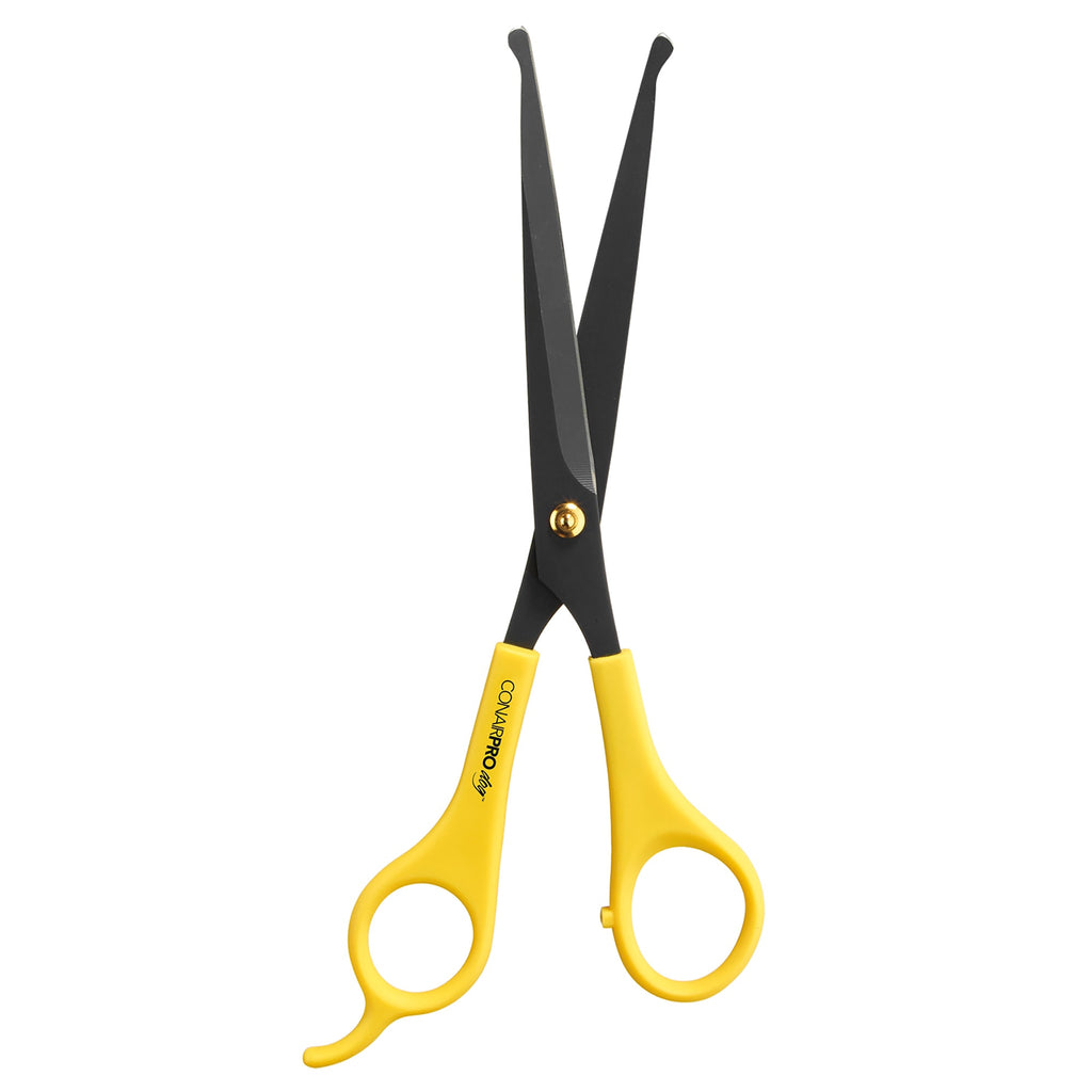 ConairPRO Dog & Cat 7-Inch Rounded Tip Shears - Pet Grooming Scissors with Soft Grip