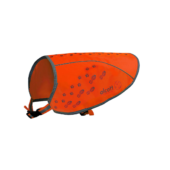Alcott Essentials Visibility Dog Vest - Reflective Trim, Neon Orange, Small