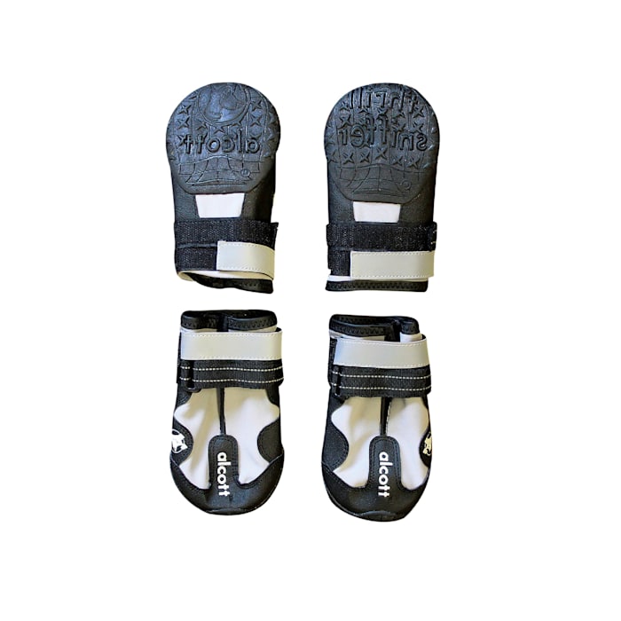 Alcott Adventure Boots - Extra Small Dog Boots, Black/Grey - Set of 4