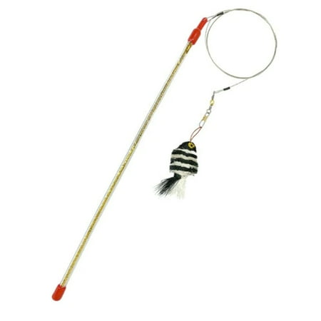 Go Cat DA Fish Teaser Wand Cat Toy - Interactive Wand with Fish Toy