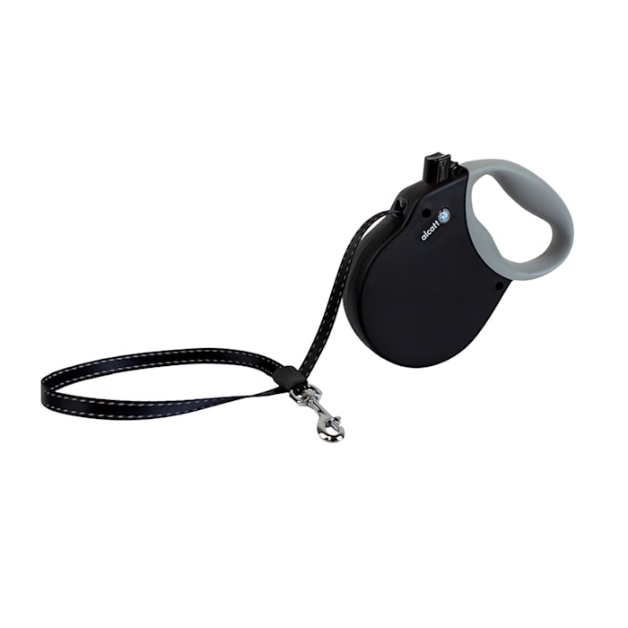 Alcott Adventure Retractable Dog Leash - Small, Black, 16 ft, Up to 45 lbs