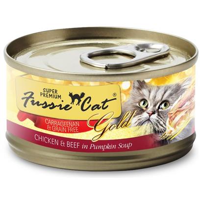 Fussie Cat Super Premium Chicken & Beef in Pumpkin Soup Grain-Free Wet Cat Food, 2.82 oz Can