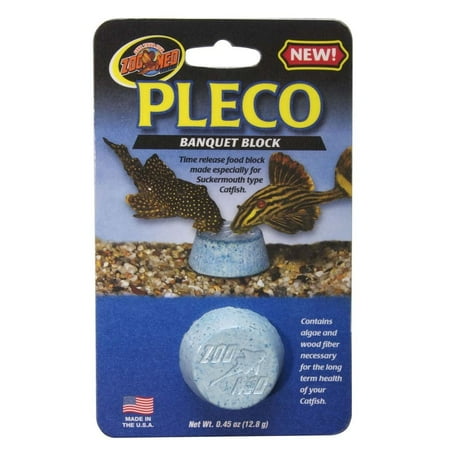 Zoo Med Pleco Banquet Block - Sucker Mouth Catfish Food, Time Release Vacation Feeder (0.45 oz)