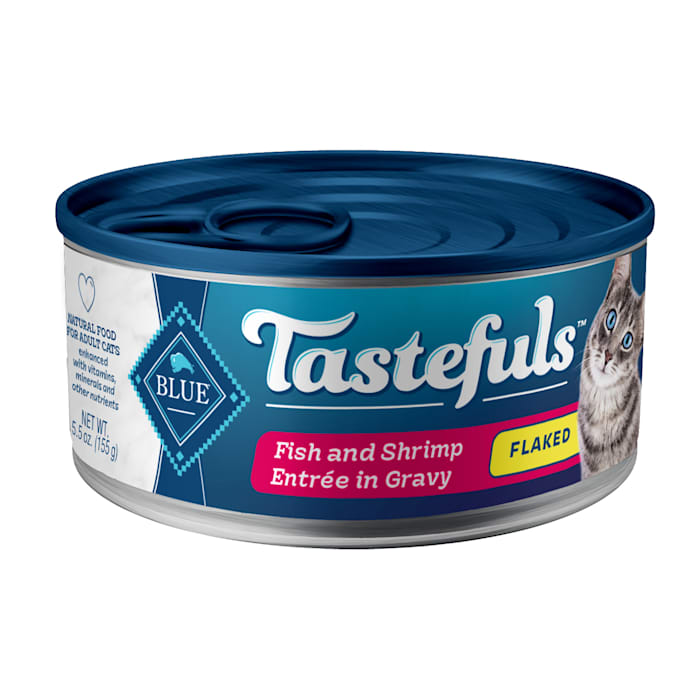 Blue Buffalo Tastefuls Natural Flaked Wet Cat Food with Fish & Shrimp Entrée in Gravy - 5.5oz