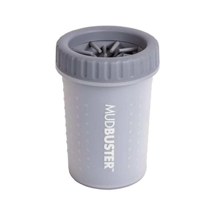 Dexas MudBuster Portable Dog Paw Washer - Medium, Light Gray - Paw Cleaner