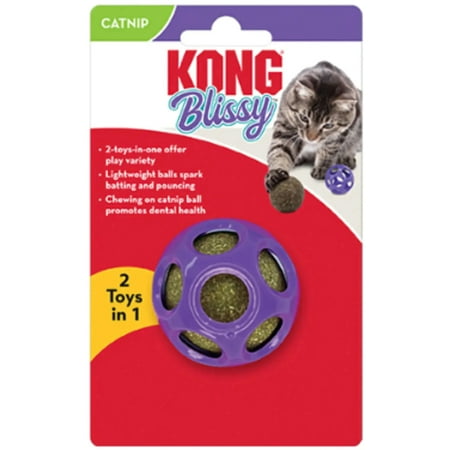 Kong Blissy Moon Ball Cat Toy with Catnip - Lightweight Rolling Fun