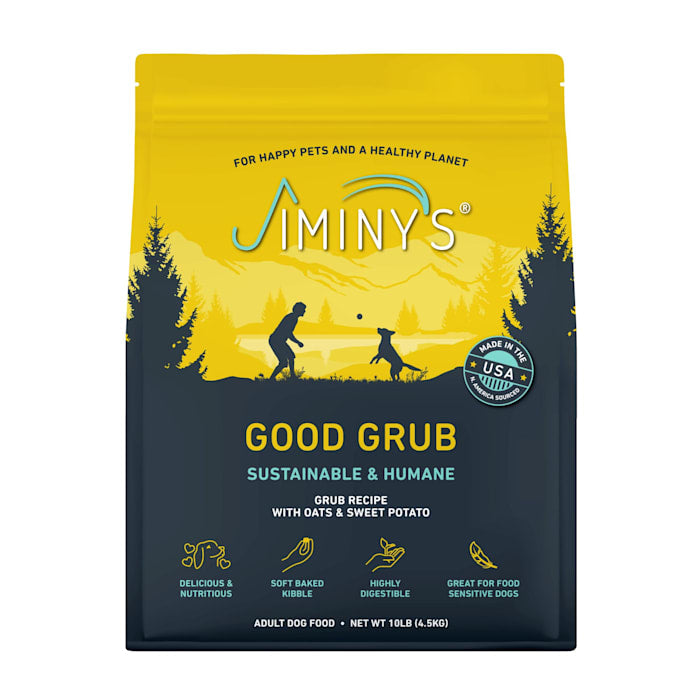 Jiminy's Good Grub Insect Protein Oven-Baked Dry Dog Food, Hypoallergenic, Healthy Skin & Coat, 10lb Bag