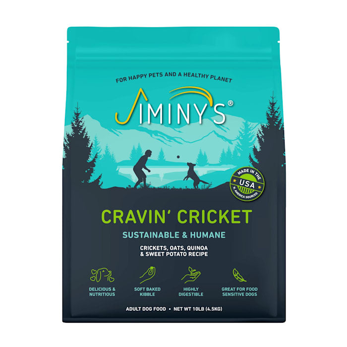 Jiminy's Cravin' Cricket Dry Dog Food, Sensitive Stomach, 10lb Bag
