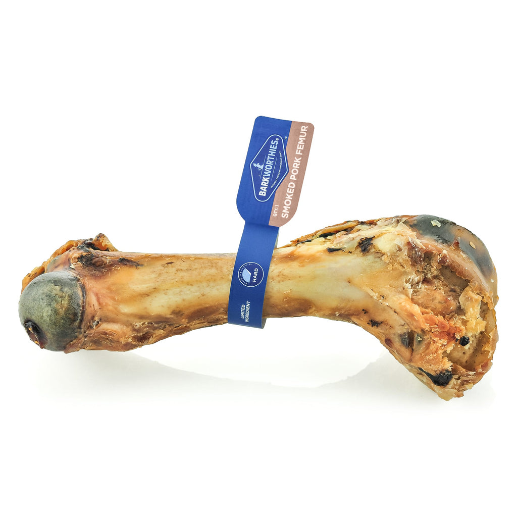 Barkworthies Smoked Pork Femur Dog Chew Bone - Small, Natural Treat
