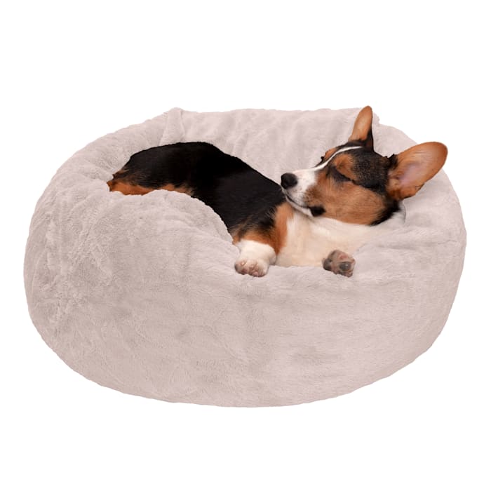 FurHaven Pet Dog Bed | Round Plush Ball Pet Bed for Dogs ...