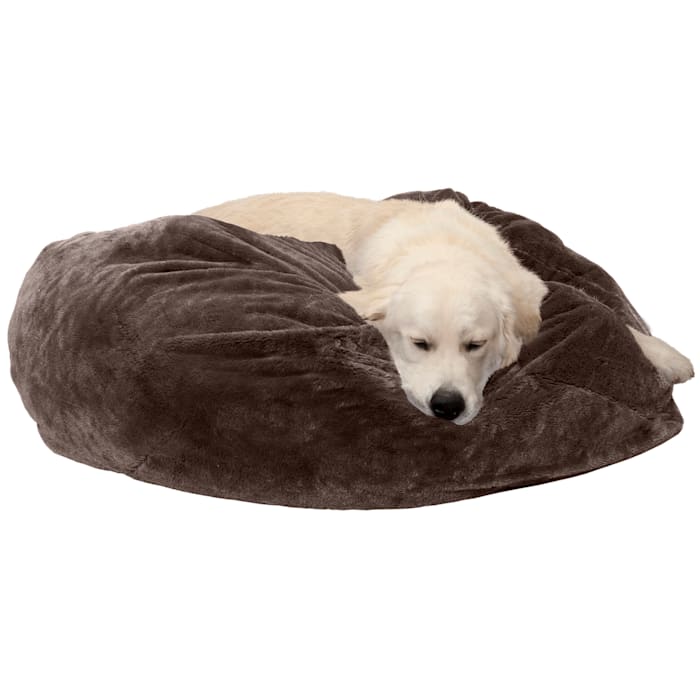 FurHaven Pet Products Round Plush Ball Dog Bed - Espresso...