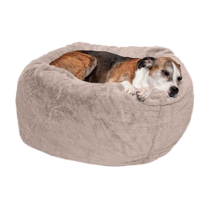FurHaven Pet Products Round Plush Ball Dog Bed - Shell  L...