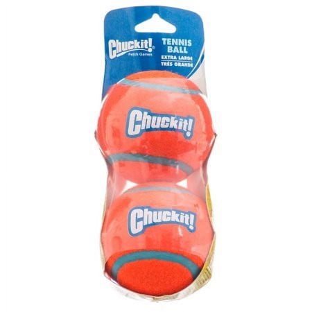 Chuckit! Dog Tennis Ball Extra Large 2-Pack - 3.5" Diameter, Durable Dog Toy for Fetch