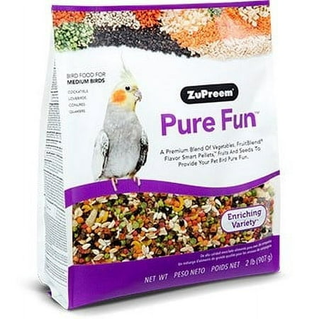 ZuPreem Pure Fun Bird Food for Medium Birds - 2 lb Bag, Variety Blend