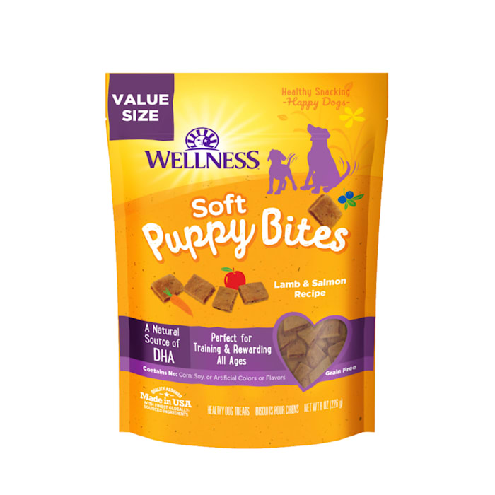 Wellness Soft Puppy Bites Lamb & Salmon Dog Treats  8-oz Bag