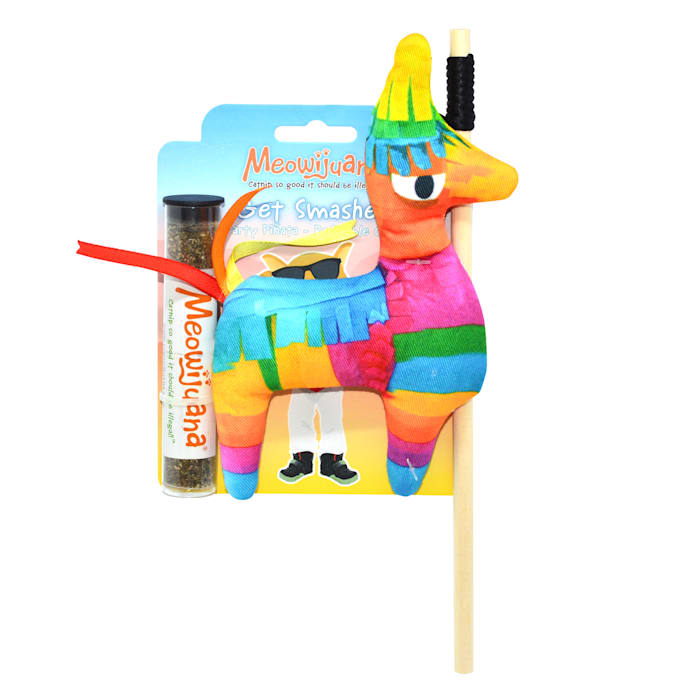 Meowijuana Get Smashed Pinata Refillable Cat Toy with Wand, Medium
