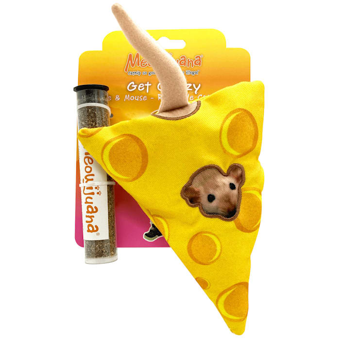 Meowijuana Get Cheezy Cheese & Mouse Refillable Catnip Cat Toy