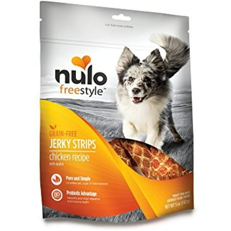 Nulo Freestyle Grain-Free Chicken & Apples Jerky Strips Dog Treats, 5 oz