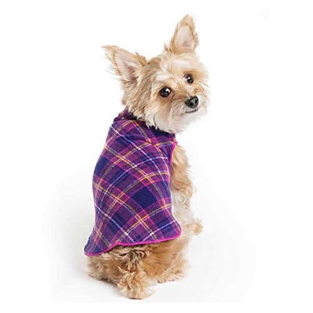 Gold Paw Stretch Fleece Dog Coat Mulberry Plaid - Size 10