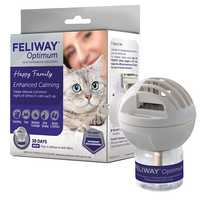 FELIWAY Optimum Cat Calming Diffuser Starter Kit, Enhanced Pheromone, 30-Day, 48ml