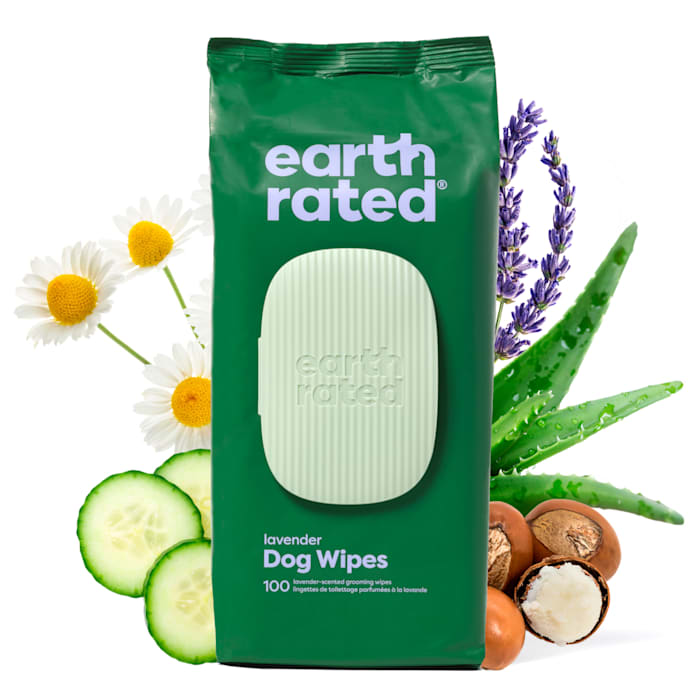 Earth Rated Dog Grooming Wipes - Lavender Scented - Plant Based - 100 Count