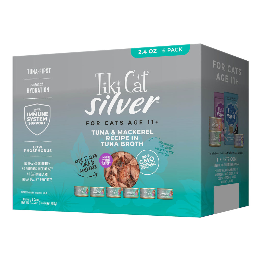 Tiki Cat Silver Tuna & Mackerel Recipe for Senior Cats - 14.4oz Can