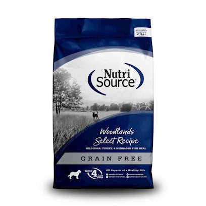 NutriSource Woodlands Select Grain-Free Dog Food - Boar & Turkey Recipe - 15 lb Bag
