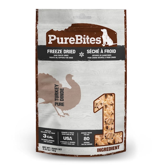 PureBites Turkey Freeze Dried Dog Treats 2.47 oz.