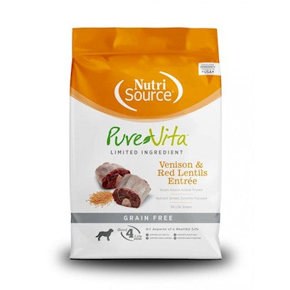 PureVita Grain-Free Venison & Red Lentils Entree Dry Dog Food, 5 lb