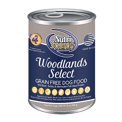 NutriSource Grain Free Woodlands Select Canned Dog Food - 12 x 13oz Cans