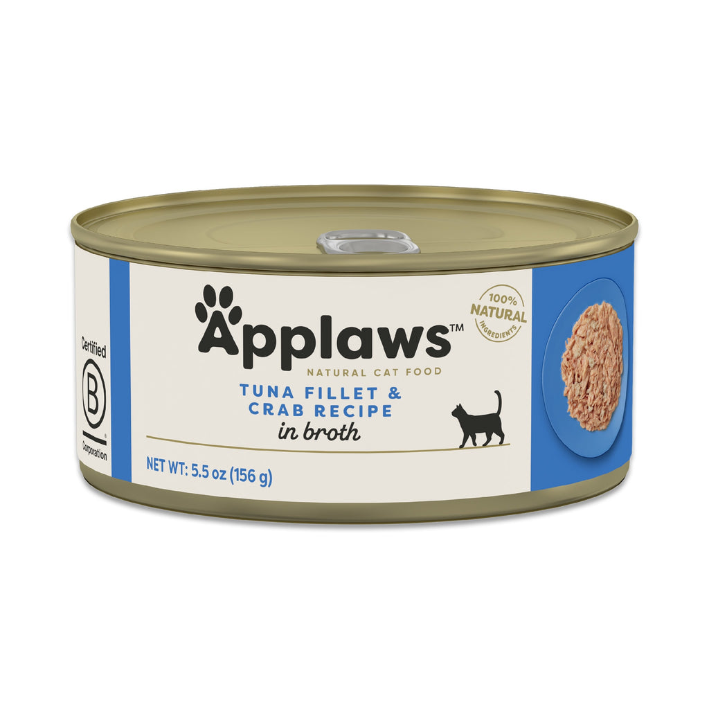 Applaws Tuna & Crab in Broth Wet Cat Food, 5.5 oz Pouch (Case of 24)