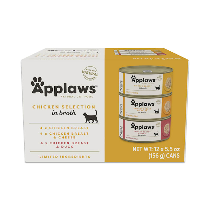 Applaws Natural Wet Cat Food Broth, Limited Ingredient, Chicken Variety, 12 x 5.5oz Cans