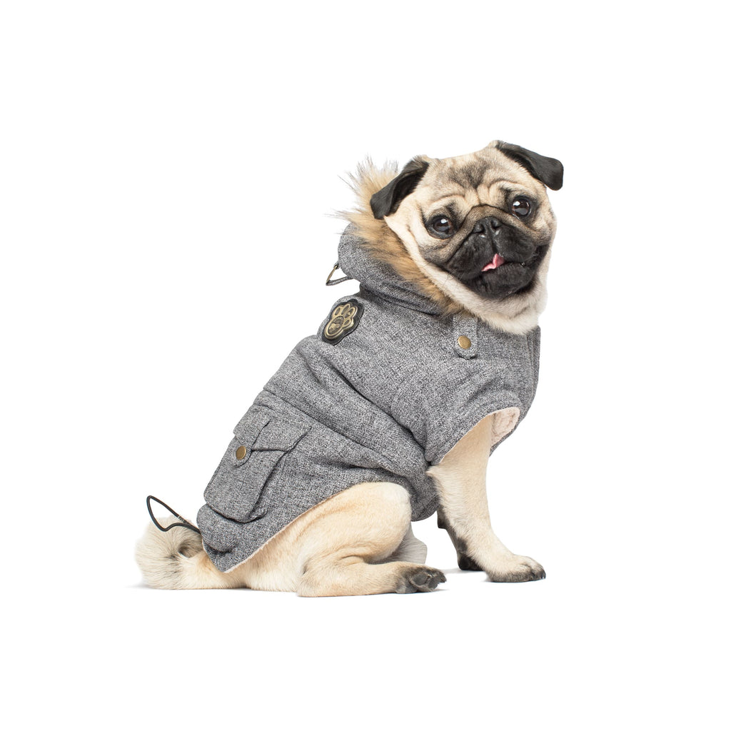 Canada Pooch Army Dog Parka 16 Salt/Pepper