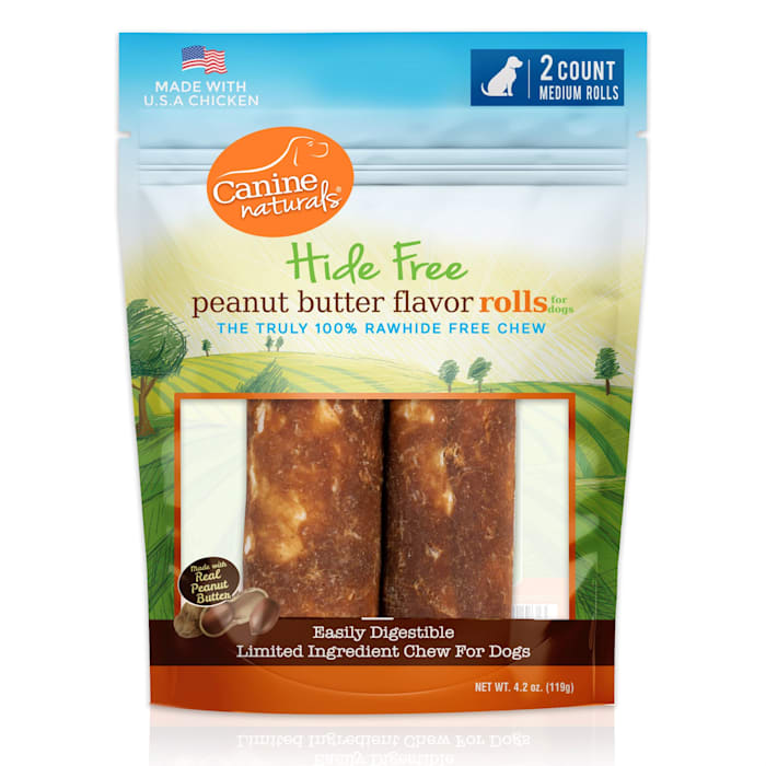 Canine Naturals Natural Peanut Butter Chew | 100% Rawhide...