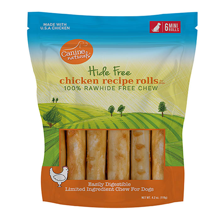 Canine Naturals Chicken Recipe Chew - 2.5" Mini Roll - 6 ...