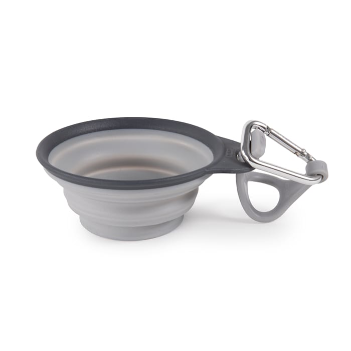 Dexas Collapsible Travel Pet Cup with Bottle Holder - Light Gray
