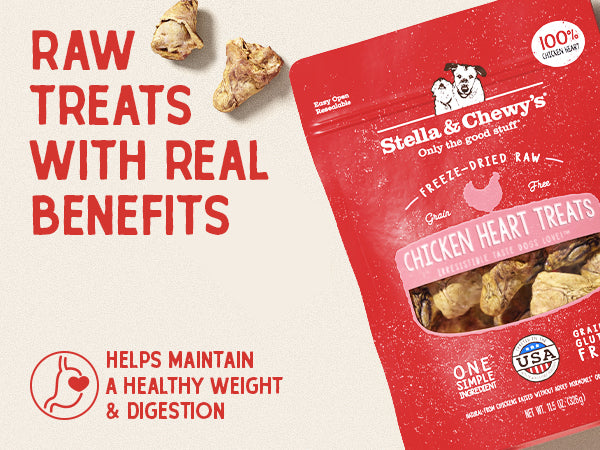 Stella & Chewy's Freeze-Dried Raw Chicken Hearts Dog Treats, 3 oz