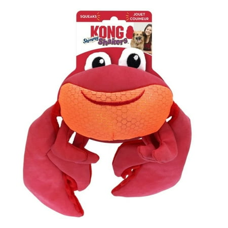 KONG Shakers Shimmy Crab Dog Toy - Medium, Plush Squeaky Toy for Dogs