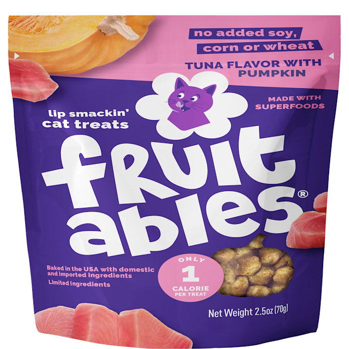 Fruitables Cat Treats - Tuna & Pumpkin Flavor, Healthy & Low Calorie, 2.5 oz Bag