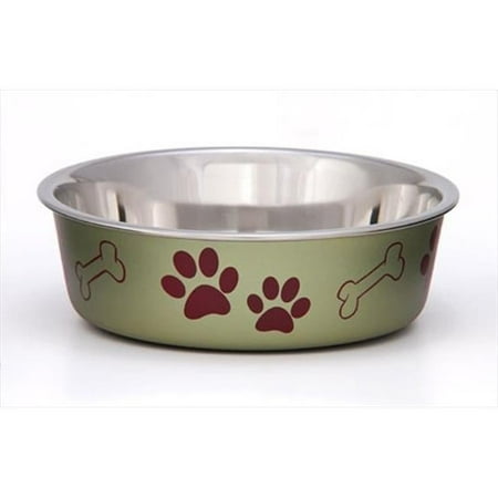 Loving Pets Metallic Bella Bowl - Artichoke - Large - Dog/Cat Food & Water Bowl