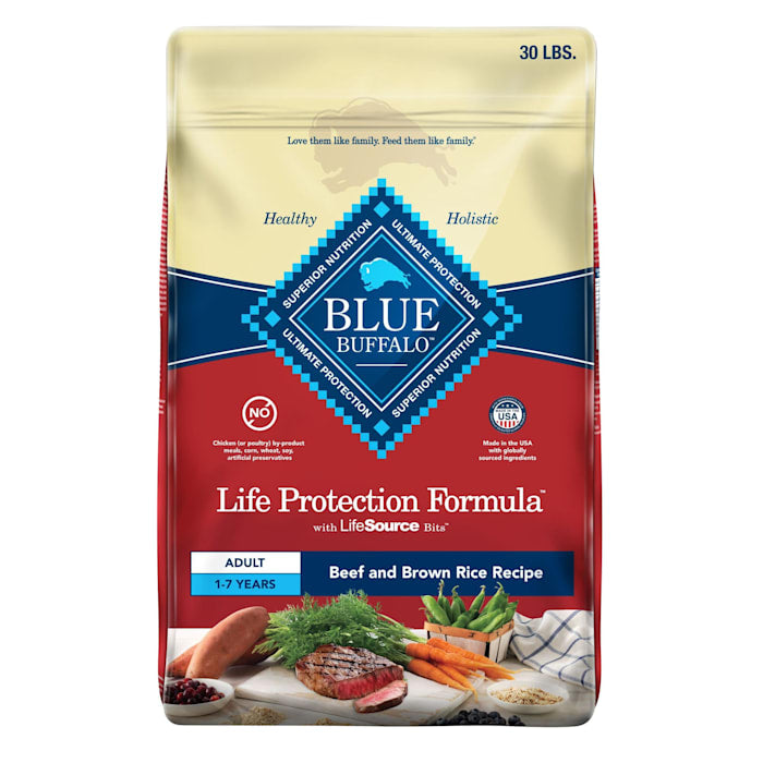 Blue Buffalo Life Protection Formula Adult Dry Dog Food - Beef & Brown Rice - 30 lb Bag