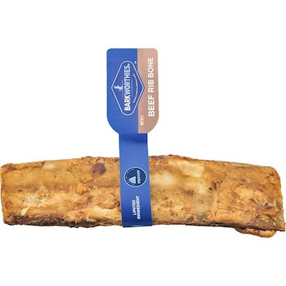 Barkworthies Beef Rib Bone Dog Treat Chew - Single Ingredient, Natural