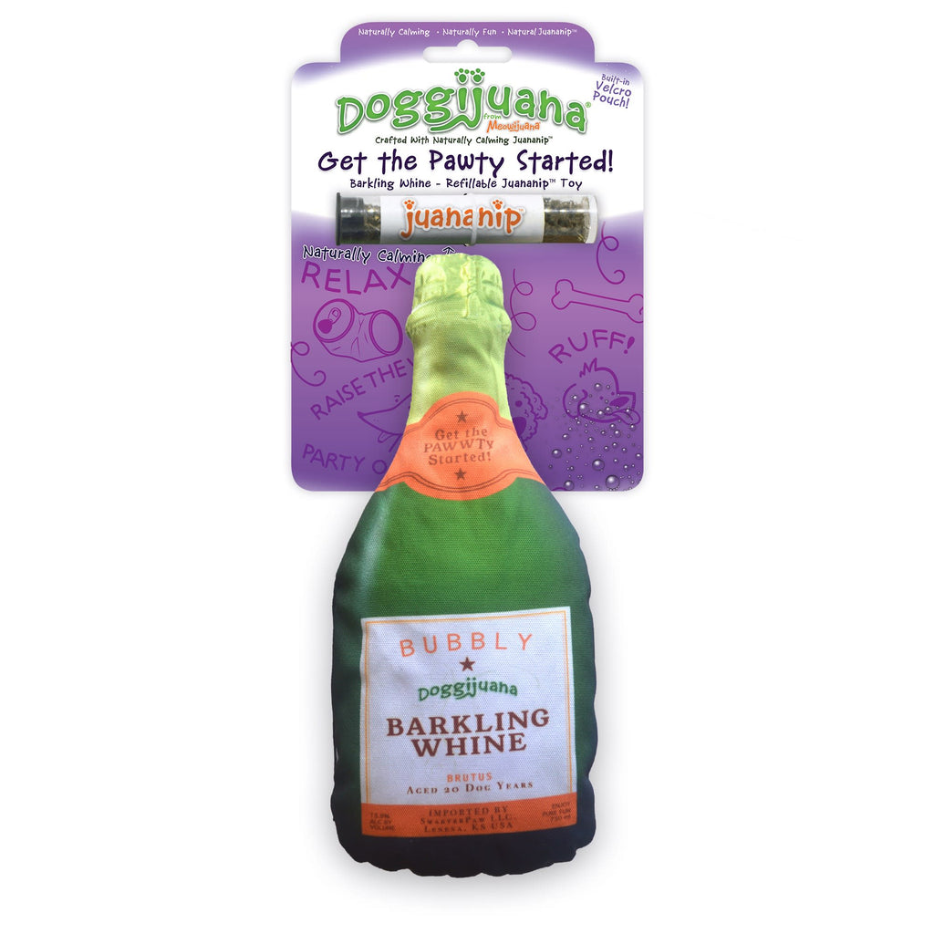 Doggijuana Get the Pawty Started Barkling Whine Refillable Juananip Dog Toy