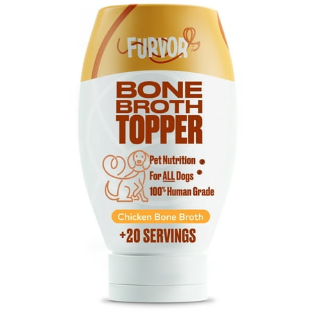 Furvor Chicken Bone Broth for Dogs - Collagen Supplement - Digestion, Joints, & Coat - 12 oz, 20 Servings