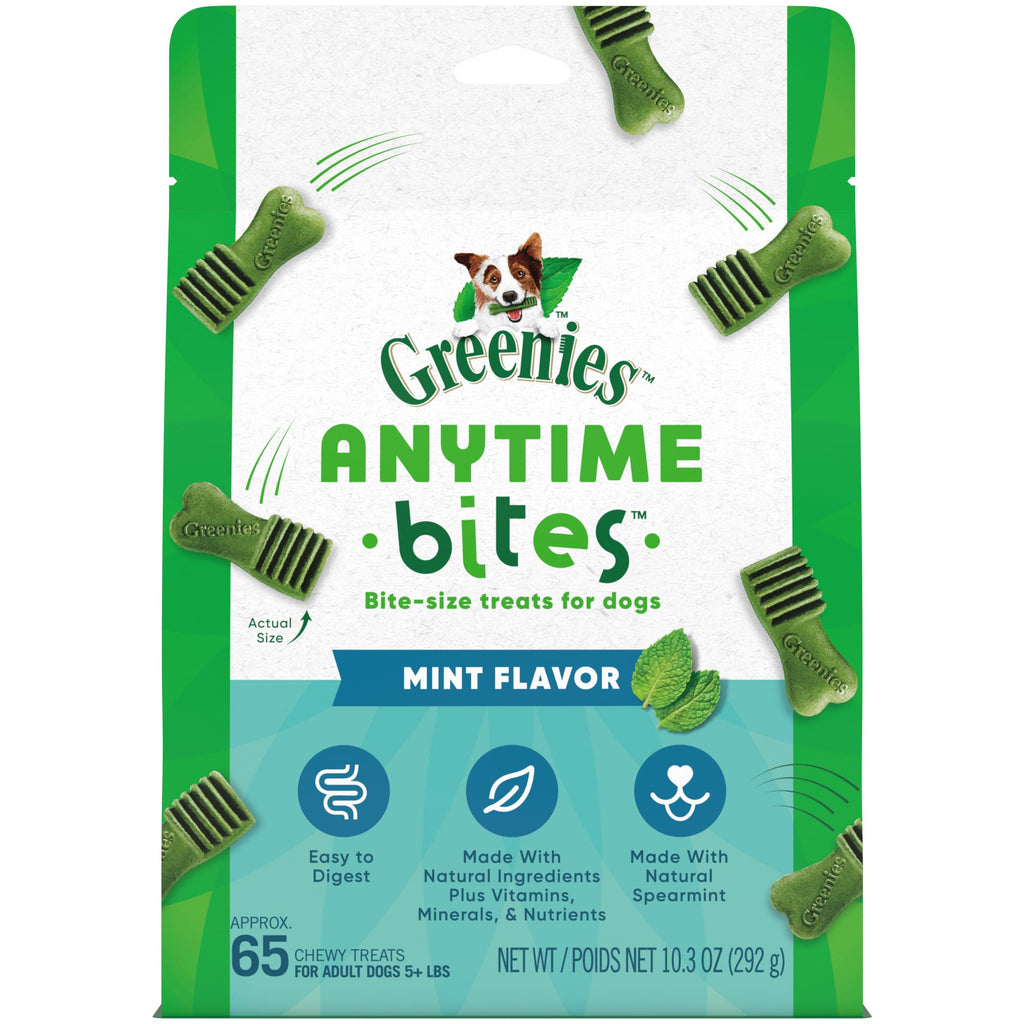 Greenies Anytime Bites Dog Treats, Mint Flavor, 10.3 oz Bag