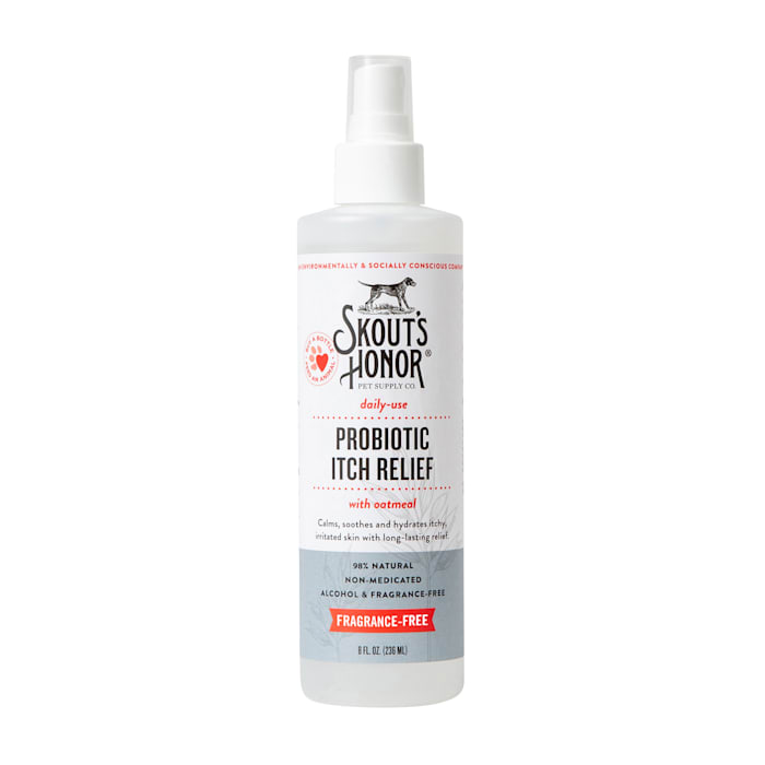 Skout's Honor Probiotic Itch Relief Spray for Dogs, 8 oz - Anti-Itch Oatmeal Formula