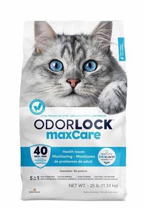 Intersand OdorLock MaxCare Clumping Cat Litter, 25 lbs - Health Indicator, Ultra Premium