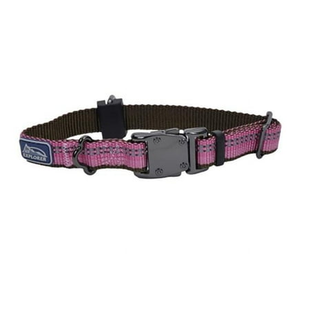 Coastal K9 Explorer Reflective Dog Collar, Rosebud Pink, 5/8 in x 10-14 in