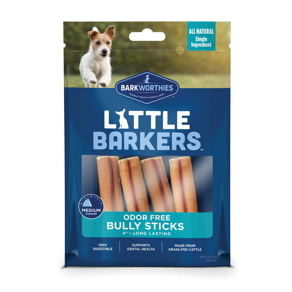 Barkworthies Little Barkers 4" Bully Odor Free Sticks Dog...