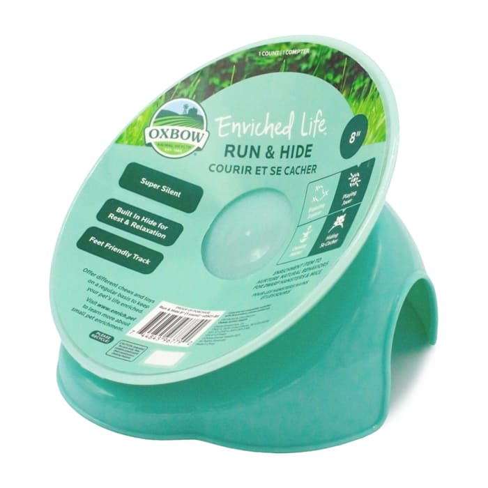 Oxbow Enriched Life Run & Hide Exercise Wheel - 8 inch - Small Pet Hideout